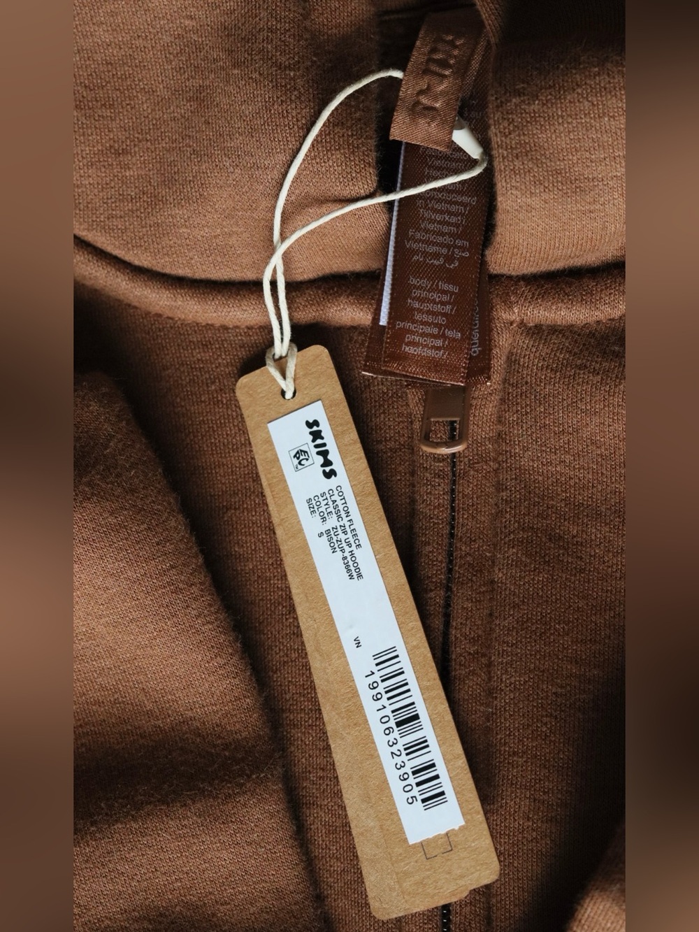 SKIMS Brown Full-Zip Utility Hoodie with Chest Logo - Picture 11 of 11